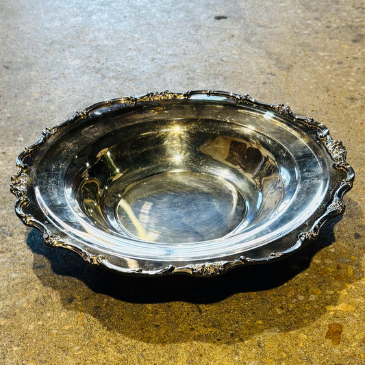 WM Rogers Silverplated Bowl 10.5" D x 2.5" H