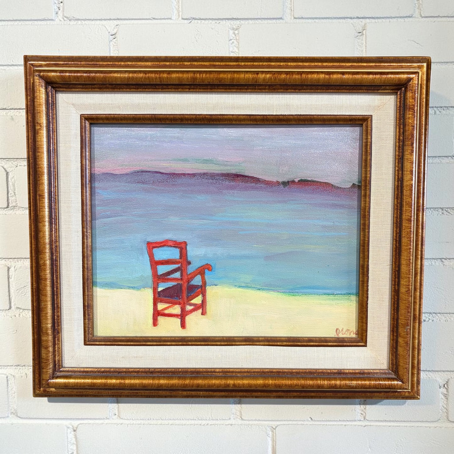 Anne Irons Original Oil Painting "Red Chair", 14.5W x 12.5"H