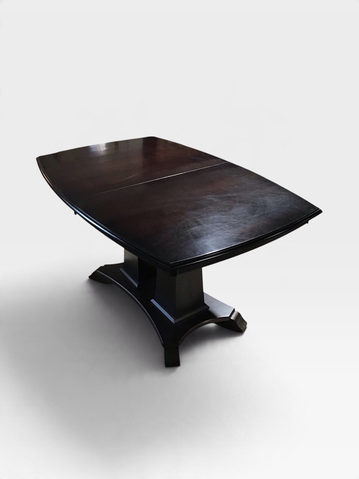Dark Brown Art Deco Style Dinning Table 54"/90"W x 36"D x 29"H