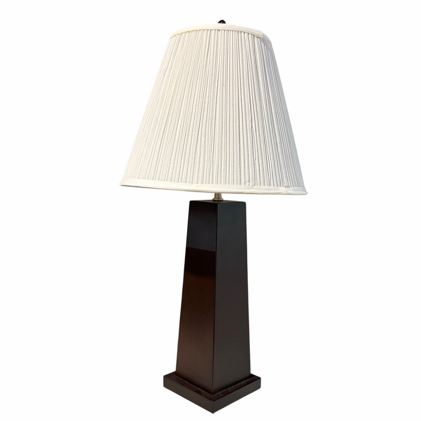 Dark Wood Obelisk Table Lamp, 28.5"H