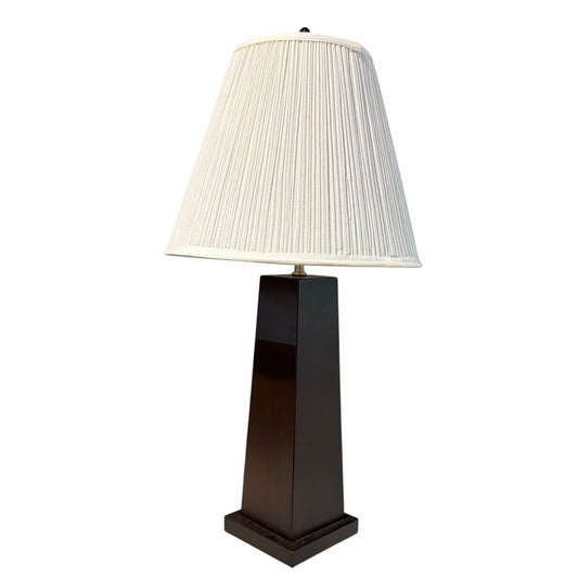 Dark Wood Obelisk Table Lamp, 28.5"H