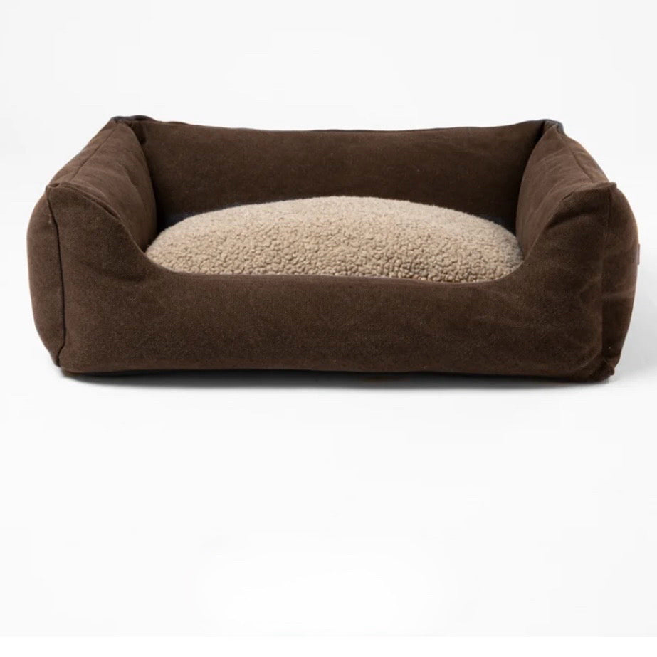 NEW Henri Dog Bed Chocolate Organic Cotton, 51.2"W x 39.4"D x 11.8"H