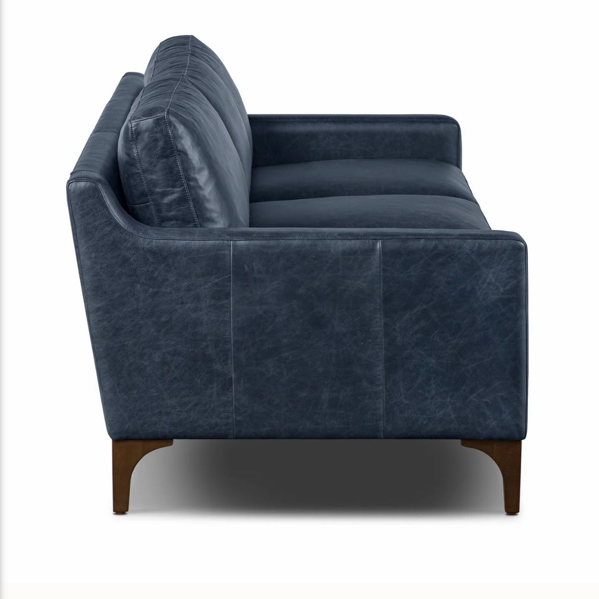 NEW Sorrento Leather Sofa, Nightfall Blue, 86" W x 37" D x 31.5" H
