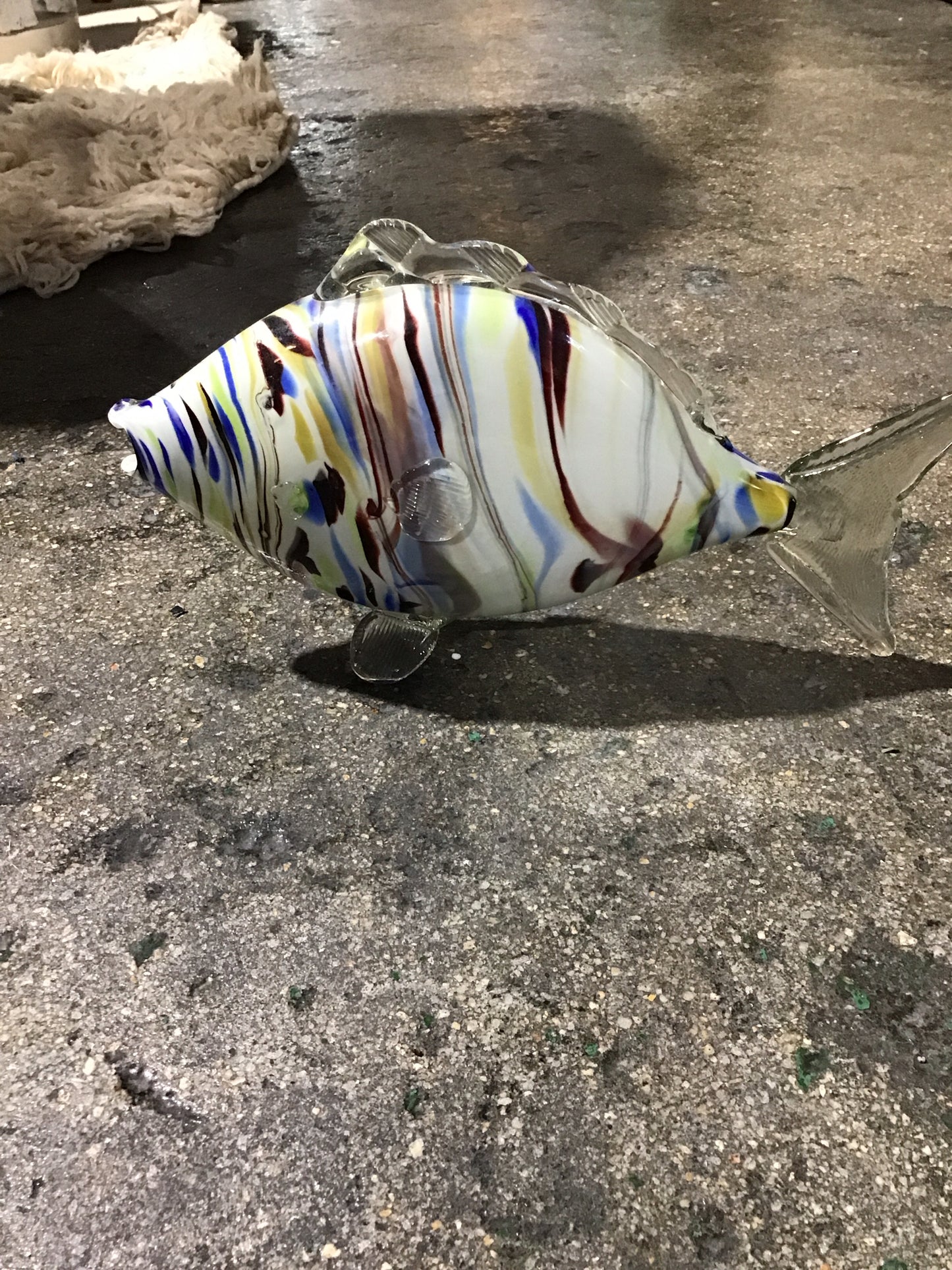 Murano Glass Fish Statue 14.5L x 4"W x 8" H