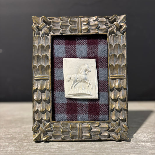 Horse Intagliio in Frame 7.75" L x 6" W x 1" D