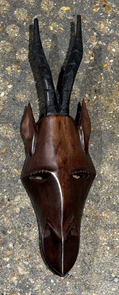 Antelope mask, handcarved, 18.5"H x 5"W