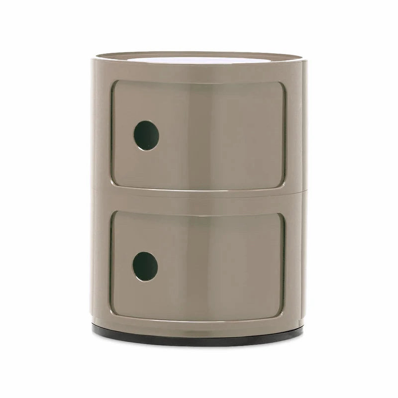 Kartell Componibili 2-Door Round Storage Unit, Dove Gray Glossy
