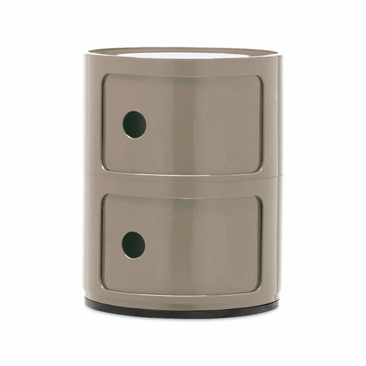 Kartell Componibili 2-Door Round Storage Unit, Dove Gray Glossy