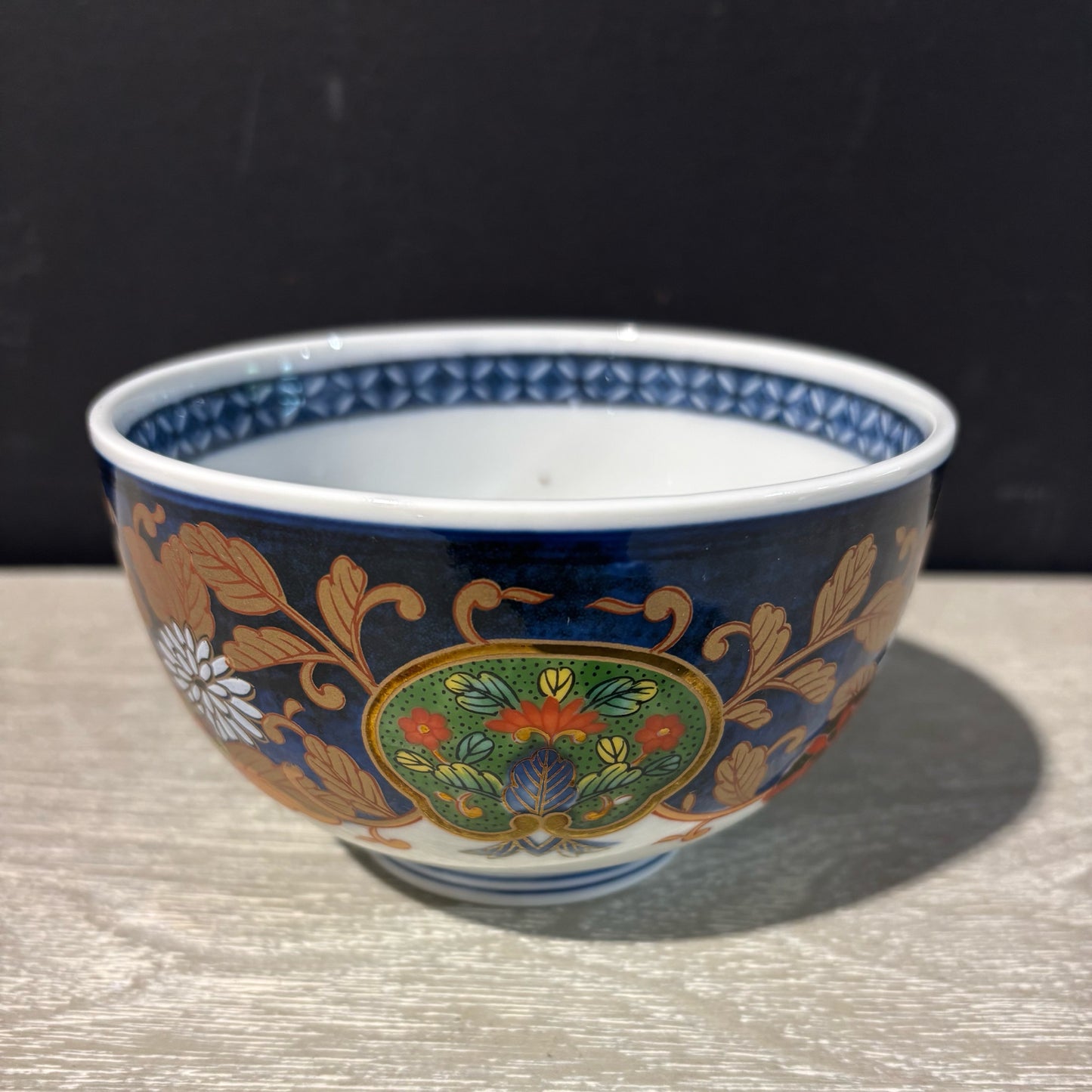 Imari Bowl blue/gold 5" D x 3" H