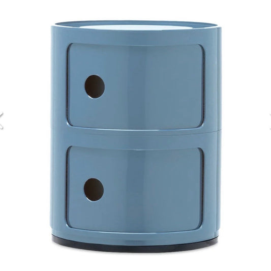Kartell Componibili 2-Door Storage Unit, sky blue, 12.6 Dia x 15.75" H