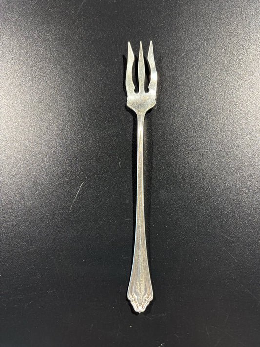 Sterling Silver Cocktail Fork, mono "R", 6" L x .75" W