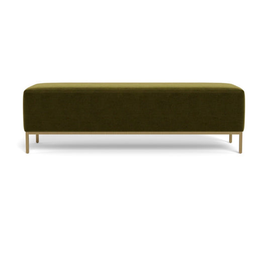 Miller Bench, Green Performance Velvet & Matte Brass, 60" L x 20" W x 18.75" H