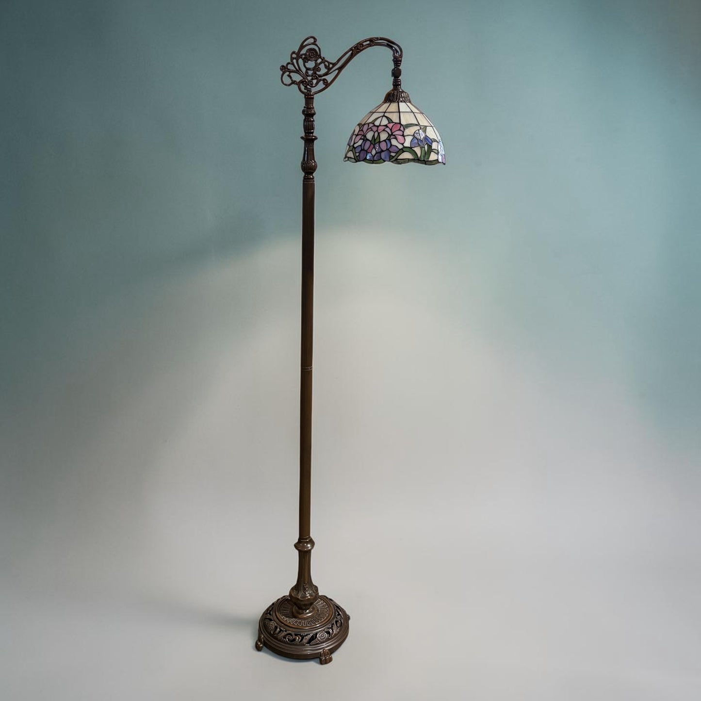Tiffany Style Stained Glass Floor Lamp, 63"H x 14"D