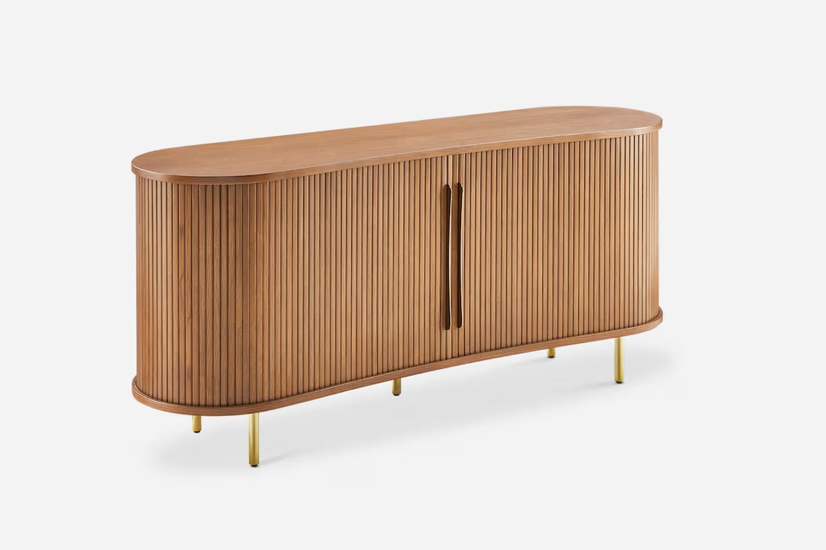 Castlery Harper Sideboard, Chestnut & Brass, 78.75" W x 19.75" D x 25.75" H