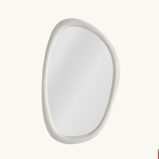 Luna Large Wall Mirror, White Resin, 27.6"W x 2"D x 44.9"H