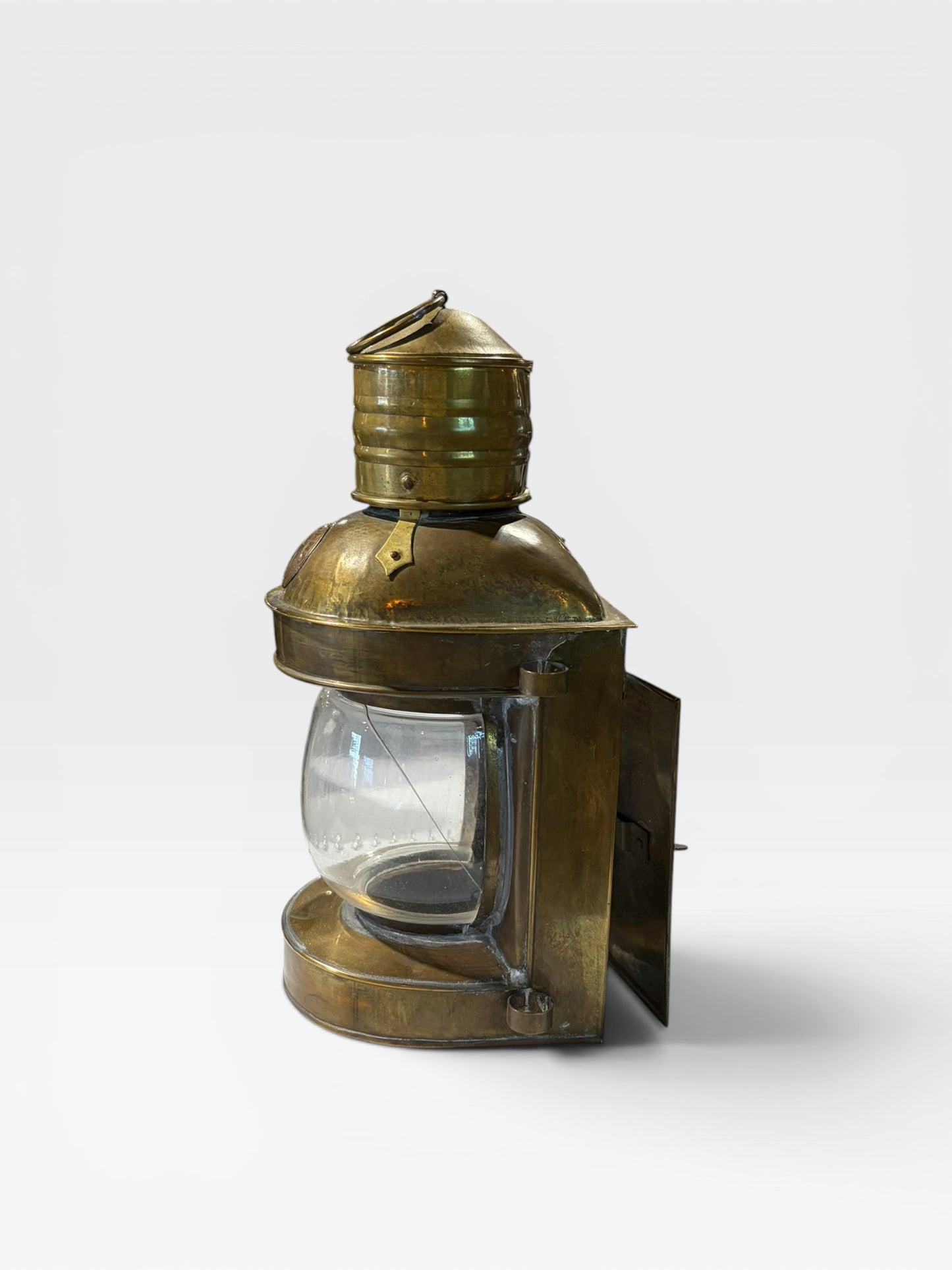 VTG  Nautical Brass Oil Lamp AS IS, 9.5"H x 4"W x 4"D