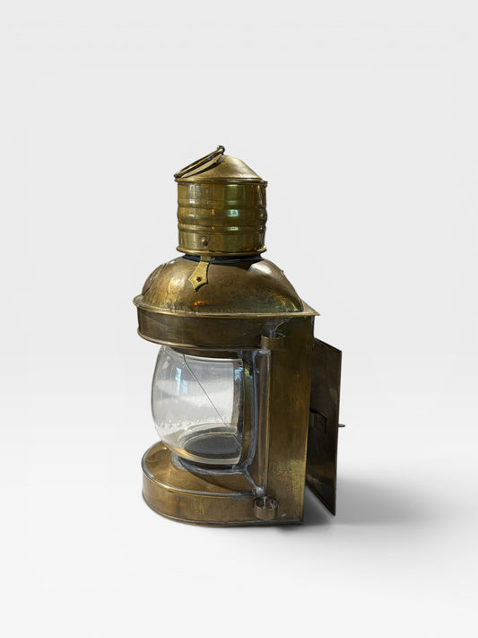 VTG  Nautical Brass Oil Lamp AS IS, 9.5"H x 4"W x 4"D