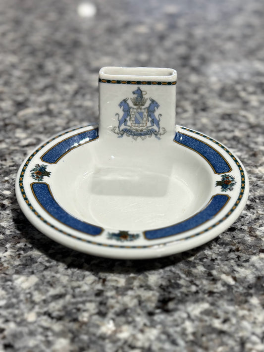 Blue & White Syracuse China Match Holder 5.5" W x 2.5" H