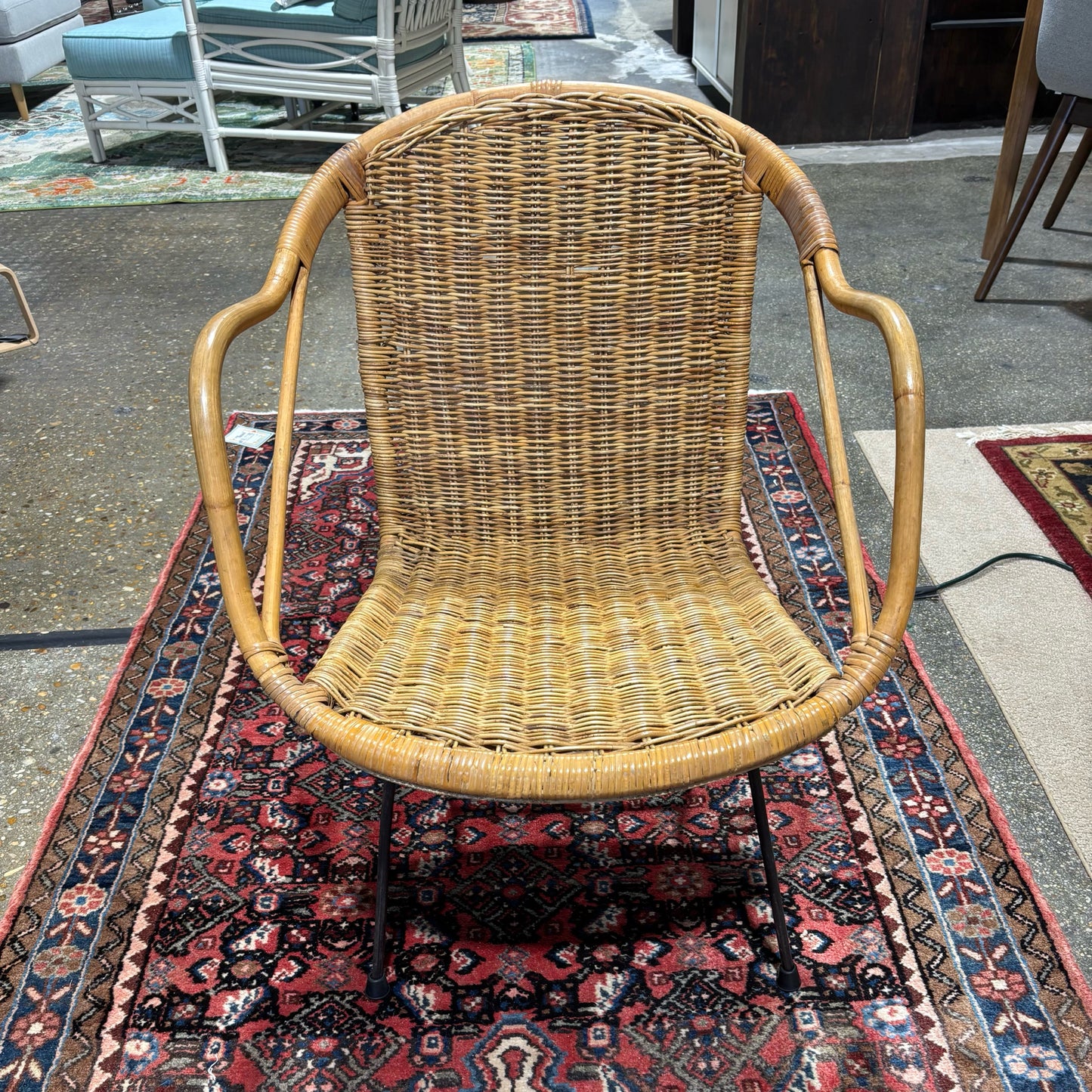 VTG Paul McCobb Style Wicker Chair 22" W x 19" D x 29" H