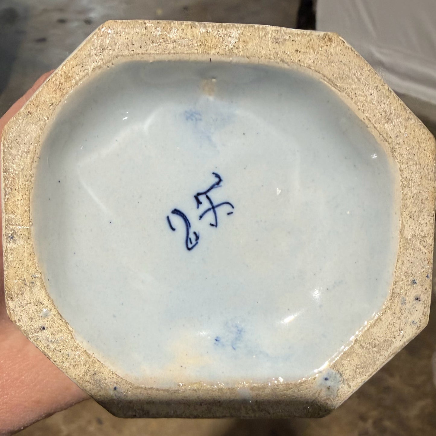 Pair of 18th Century Dutch Delft Lidded Vases, Repaired, 5"W x 3.5"D x 11.75"H