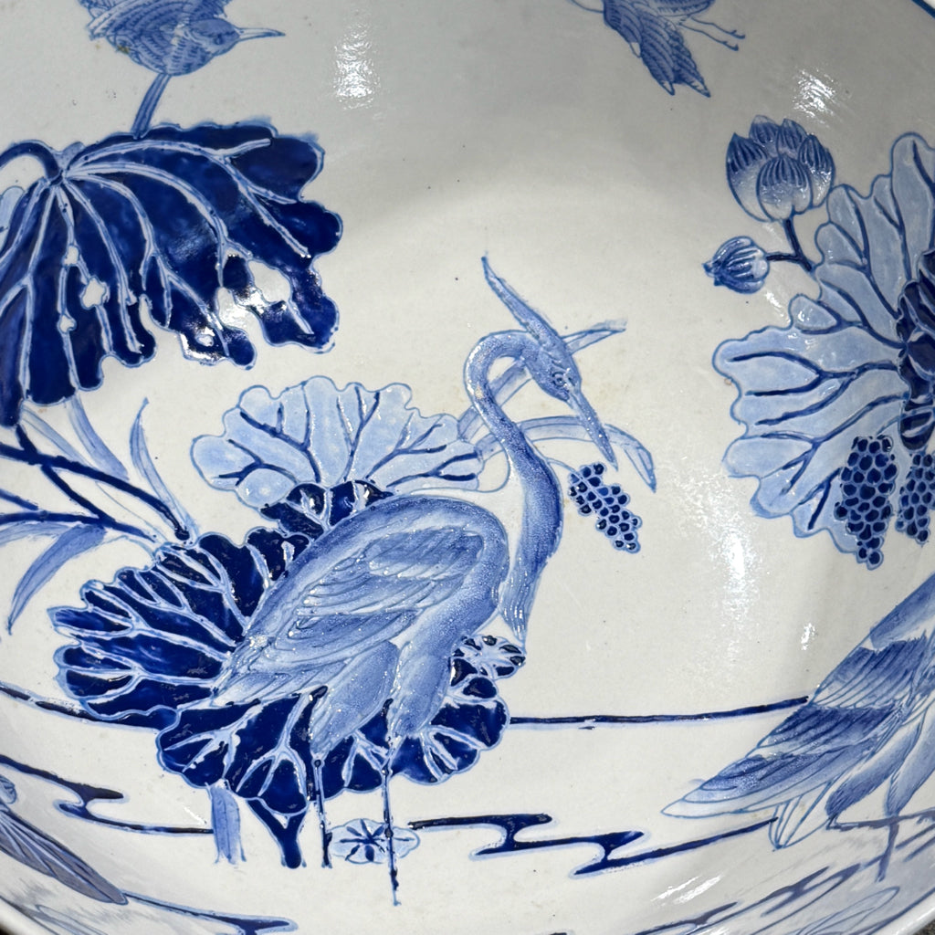 VTG Andrea by Sadek blue/white bowl, 10"Dia x 4.5"H