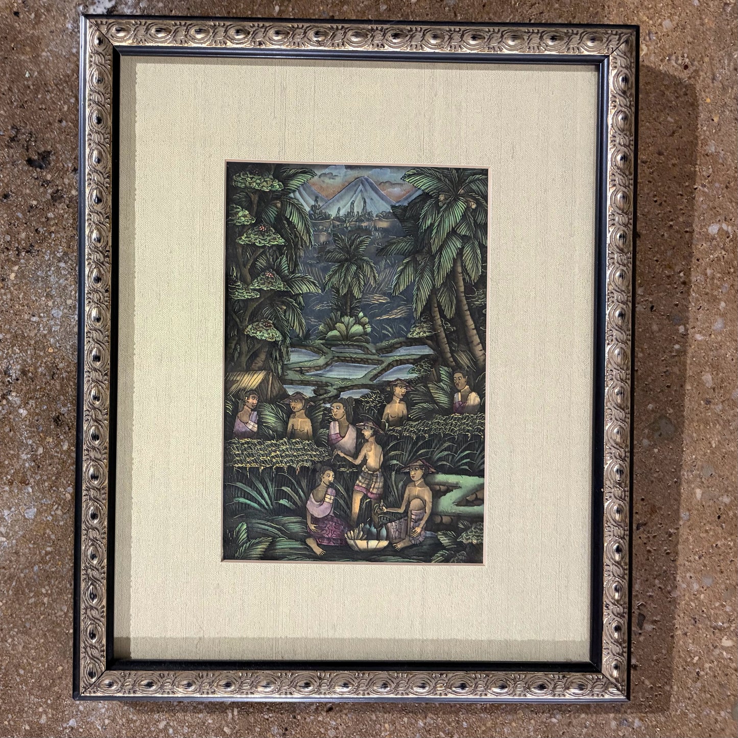 Pair of Balinese Paintings, 9"W x 11"H x 1"D
