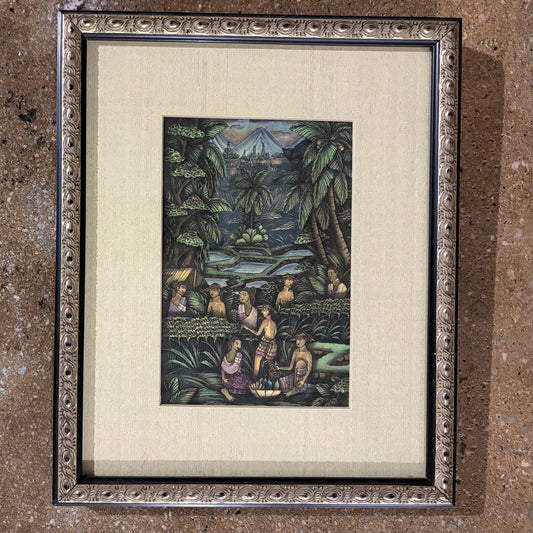 Pair of Balinese Paintings, 9"W x 11"H x 1"D
