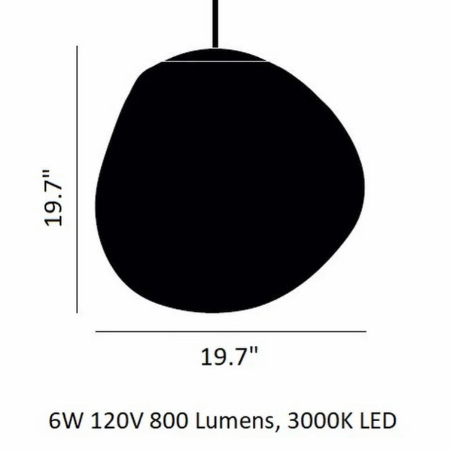 Melt LED Pendant Light,  Gold, 19.7"W x 19.7"D x 98"Cable