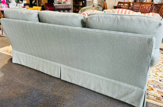 Hickory skirted 3 seat sofa, sea salt grn, 79"L x 28"D x 36"H