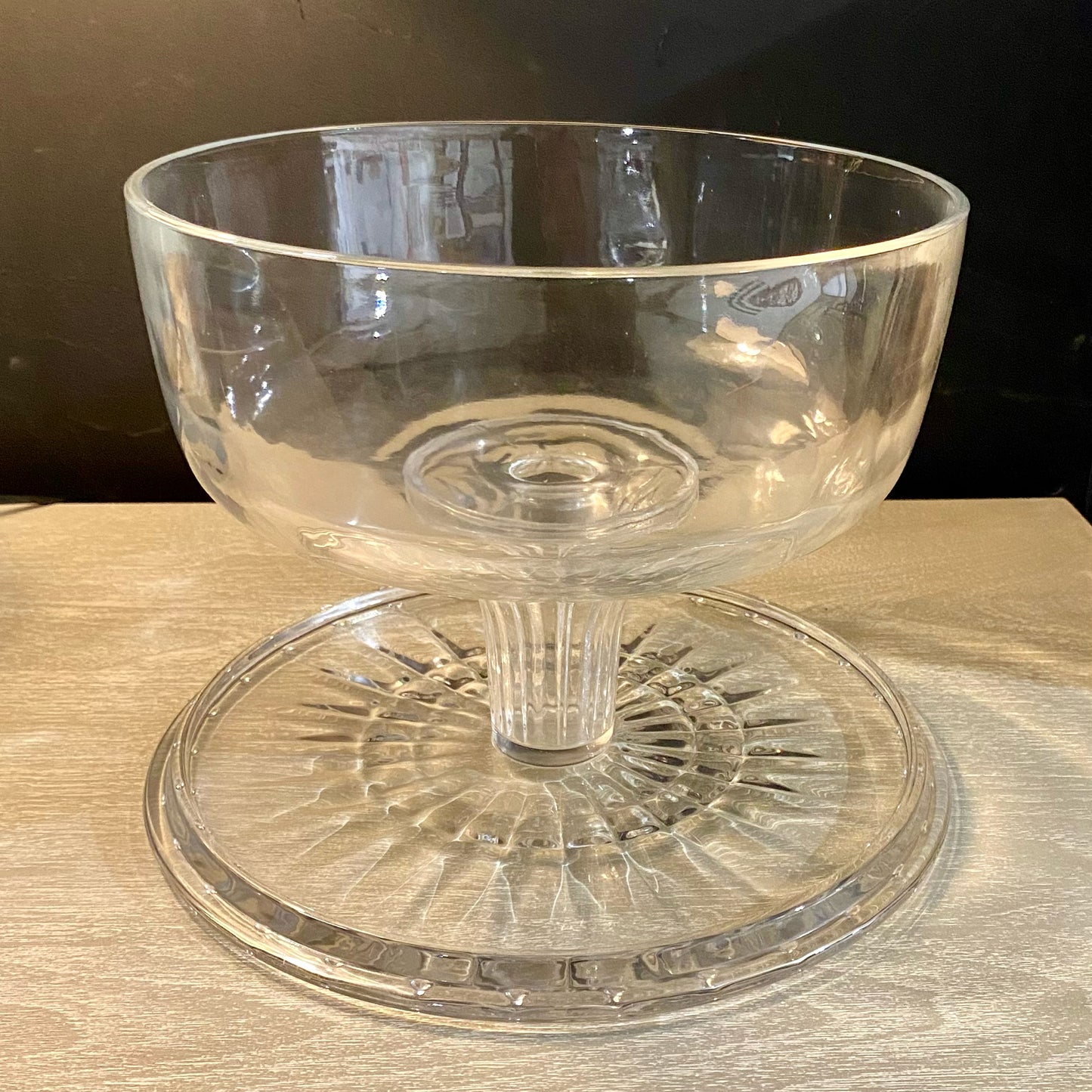 Heavy Glass Cake Stand & Dome/ Punch Bowl, 10"H x 12"Dia