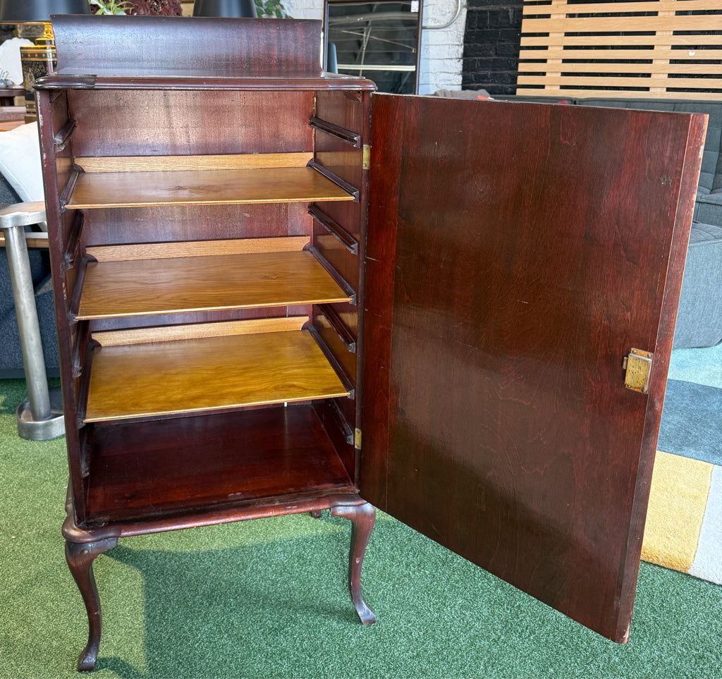 ATQ Renaissance Revival Sheet Music Cabinet, Mahogany,20"W x 14"D x 42"H
