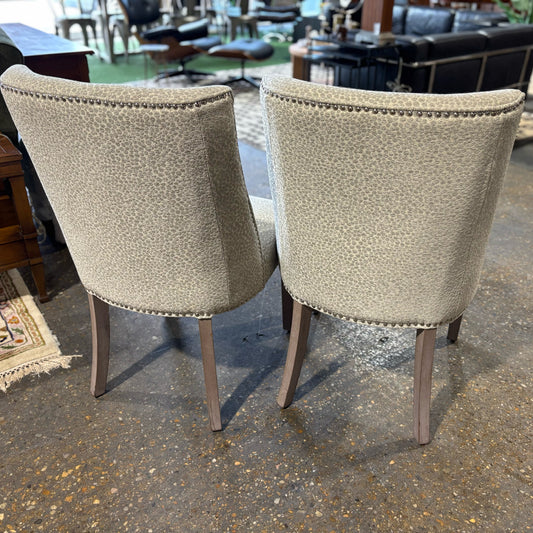 PAIR Gray Snow Leopard Print Chairs 21" W x 24" D x 26" H