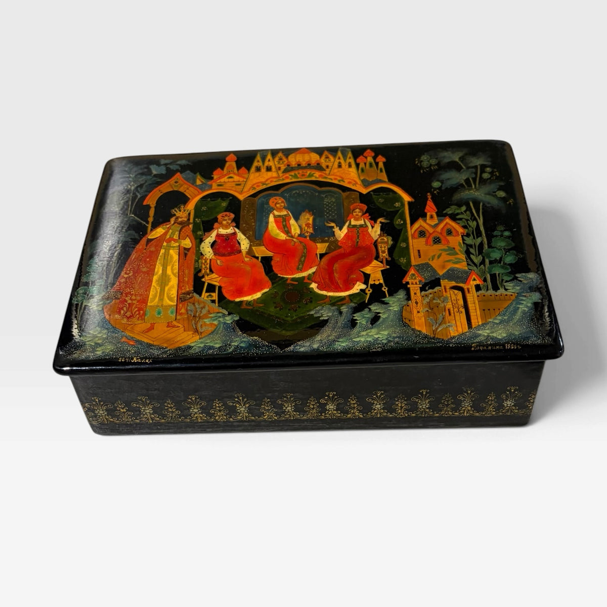VTG Russian Nanex Jewelry Box 4"L x 6"W x 1.5"H