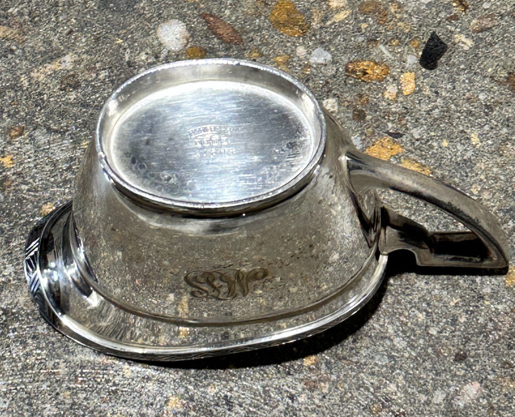Petite pitcher/creamer/vase, EPNS silver,well-loved,4"H