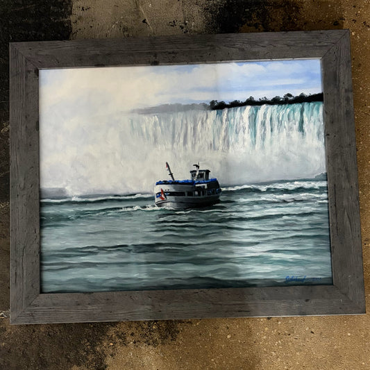 Original Oil Painting by Juli Schuszler, Niagara Fall, 23.5"W x 20"H x .75"D