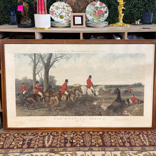 VTG "Fores's National Sports  Fox Hunting Plate 3, Herring, 50"W x 30.5"H x 1"D