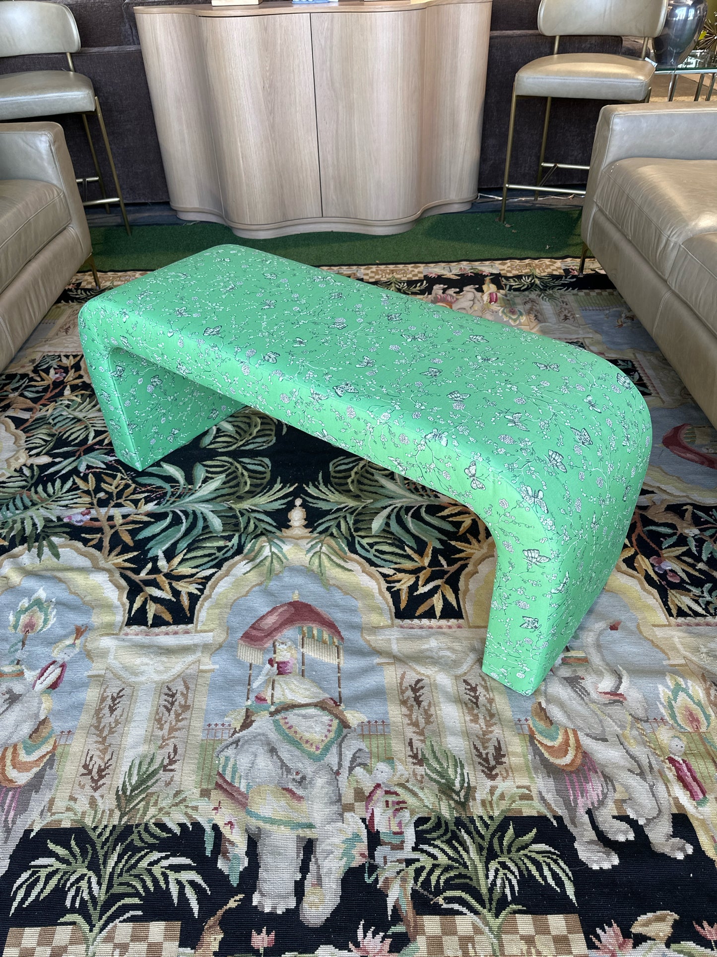 Waterfall Bench by Kelly Mariposa, 50" W x 20" D x 17" H
