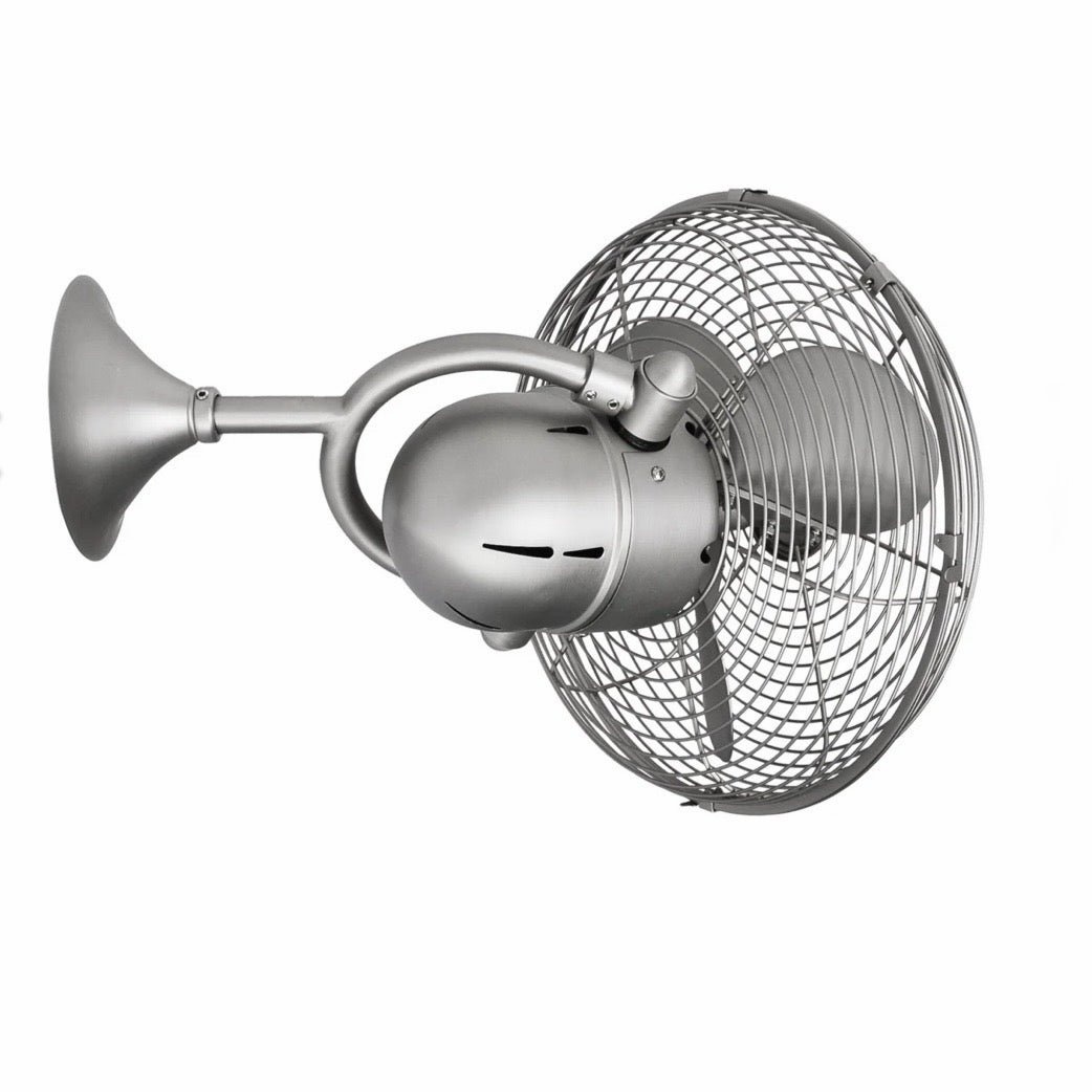 NEW Kaye Oscillating Wall Fan, Brushed Nickel,  17.5 in W x 13 in H