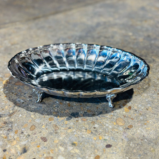 WM Rogers Footed Oval Silverplated Dish 11.5" L x 7.5" W x 2.5