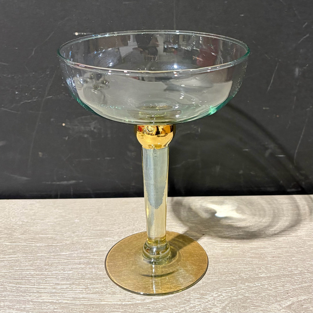 Set of 5 Gold  Margarita Glasses