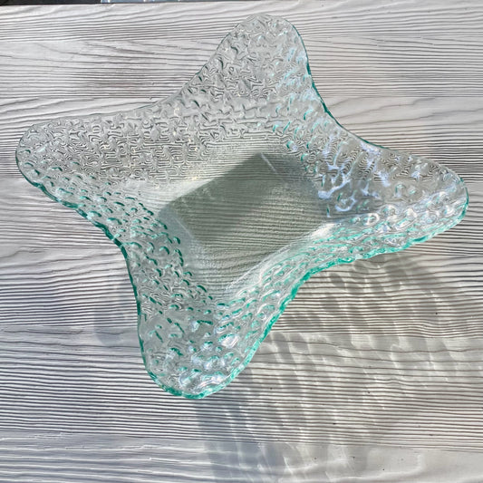 Recycled Glass Star Bowl, 11"W x 11"D x 2.6"H