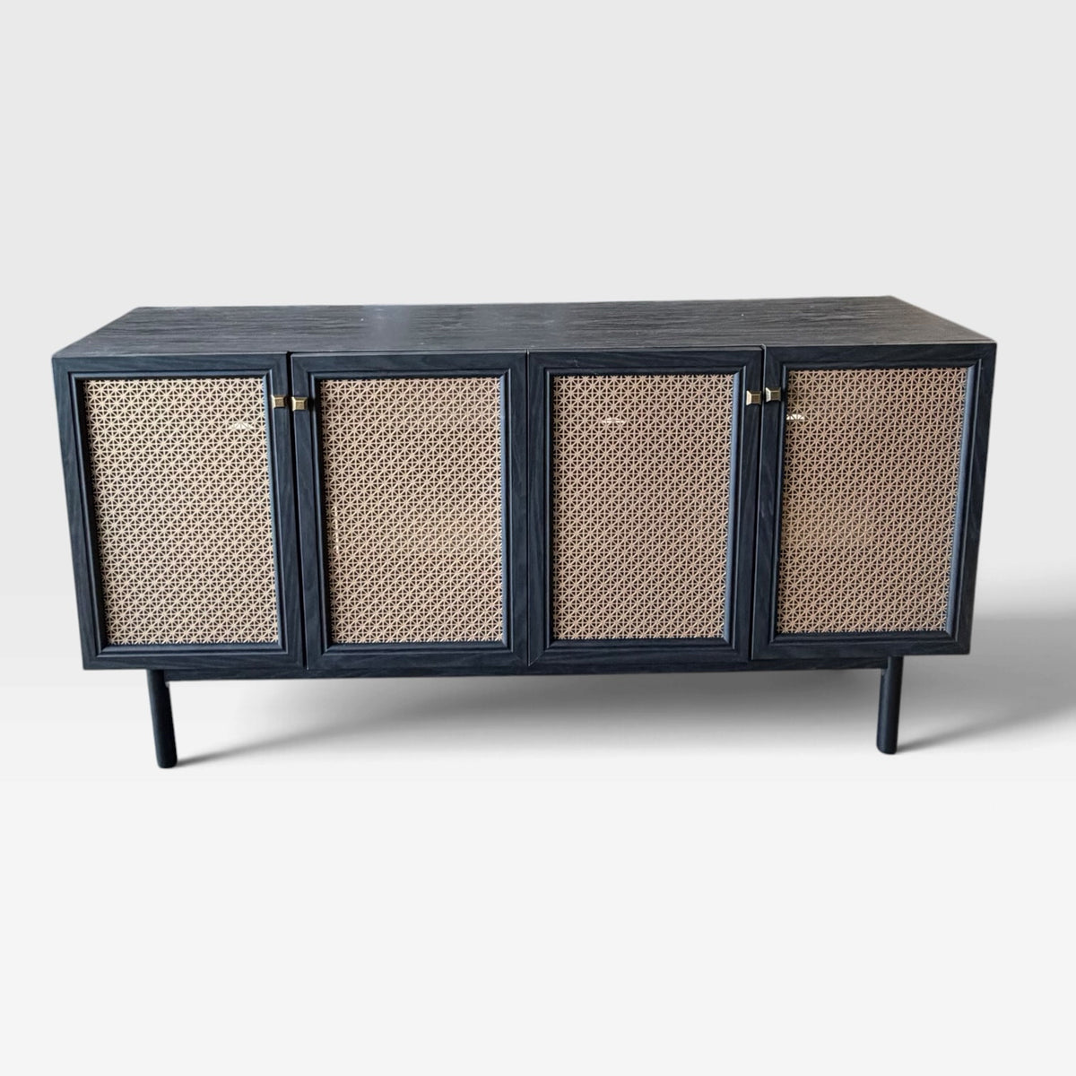 Entertainment Cabinet w/4 Doors & 2 Adj Shelves, 63"W x 32"H x 16.5D