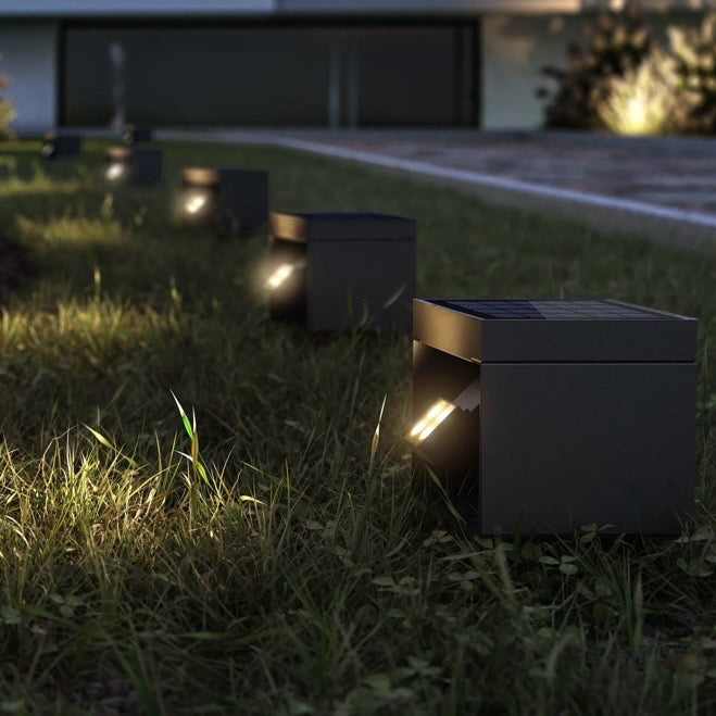 Alea Outdoor Solar Bollard Light, 5.7"W x 5.7"D x 5.7"H
