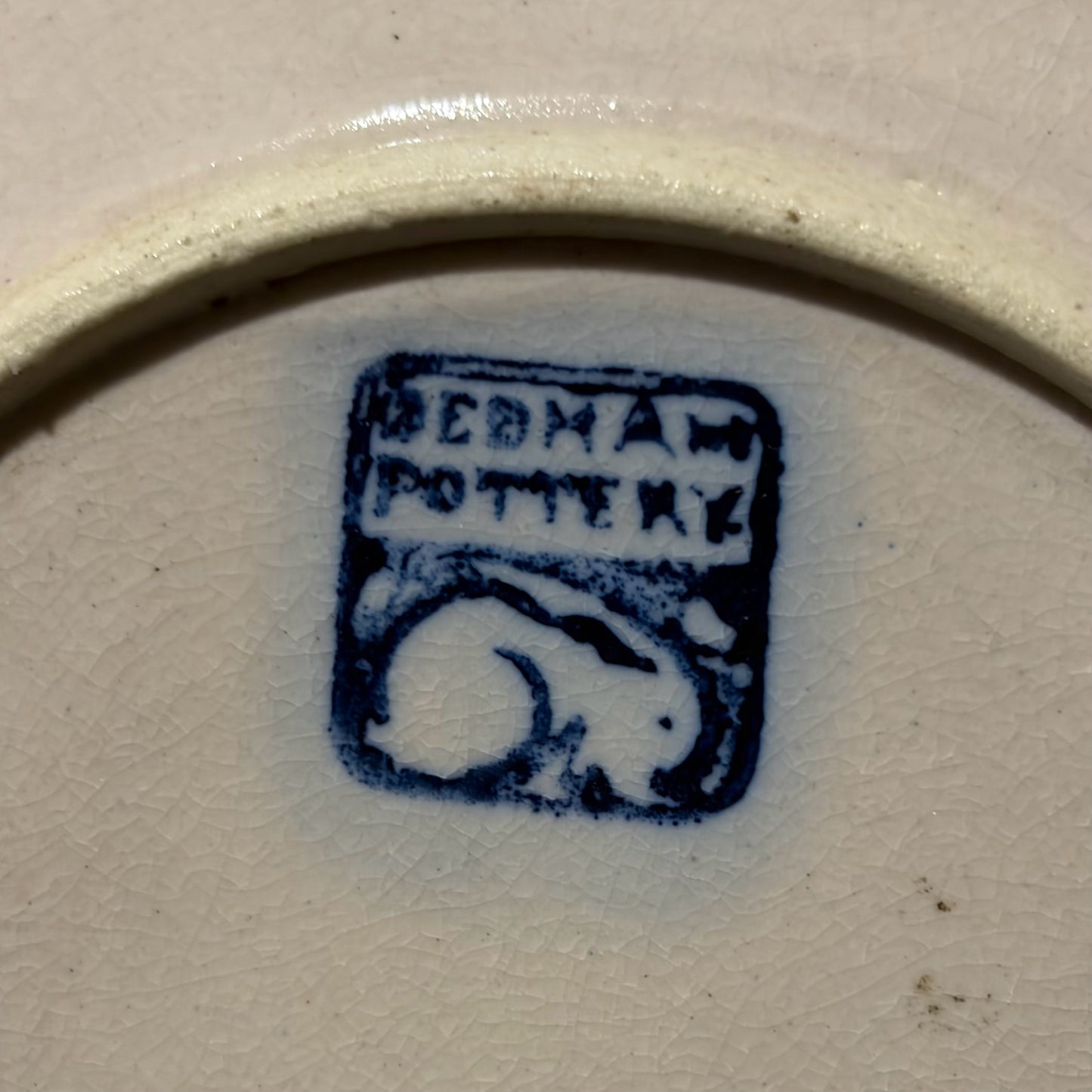 Vintage Dedham Pottery Horse Chestnut Plate, 6"Dia x 1"D