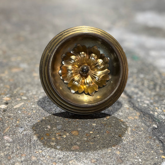 Vintage mixed metal rosette tie back, 3.75" dia