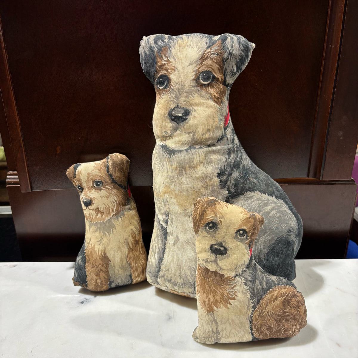 SET 3 VTG Terrier Dog Pillows