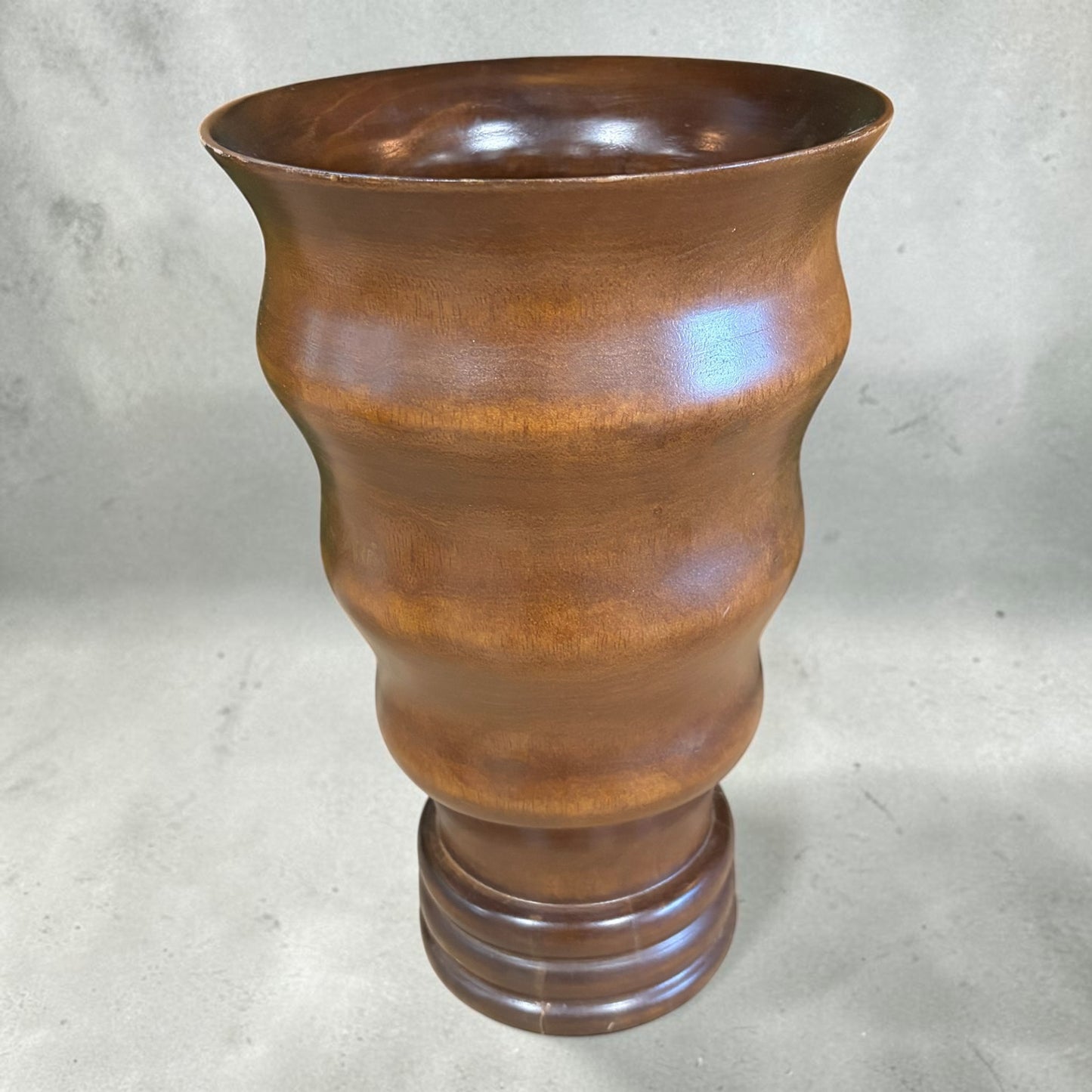 Wooden Vase, 12"H x 8"Dia