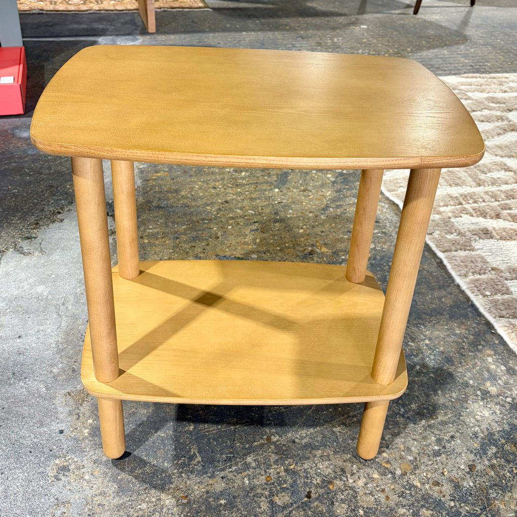 NEW Serif side table, oak, 20" W x 14" D x 21" H