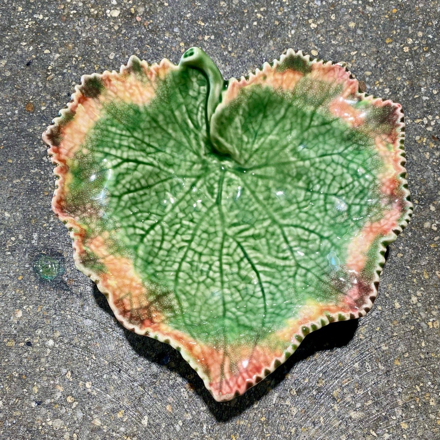 Vintage Bordallo Pinheiro Leaf Dish, 7.5"W x 7.25" x 1.75"H