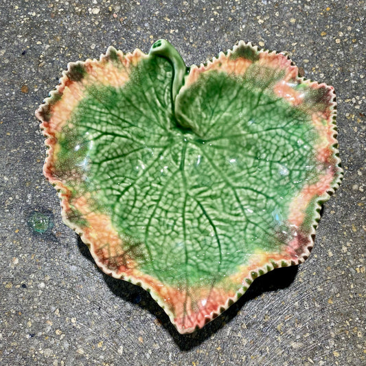 Vintage Bordallo Pinheiro Leaf Dish, 7.5"W x 7.25" x 1.75"H